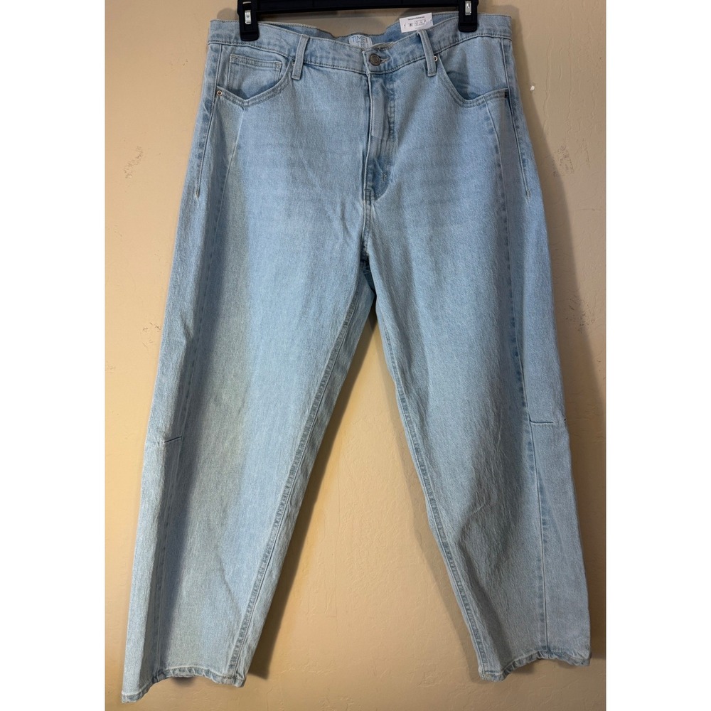 Time and Tru Barrel Leg Jeans Women 18 Light Wash High Rise Casual Denim NEW